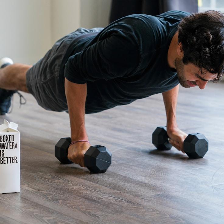 Group fitness class in a modern studio environment